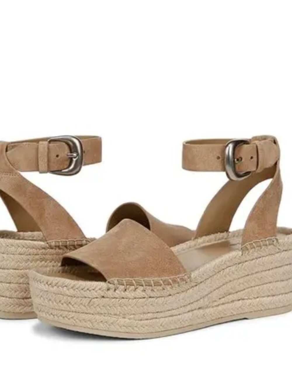 Vince Belisa Platform Espadrille Sandals Beige Natural Wedges Womens Size 7M